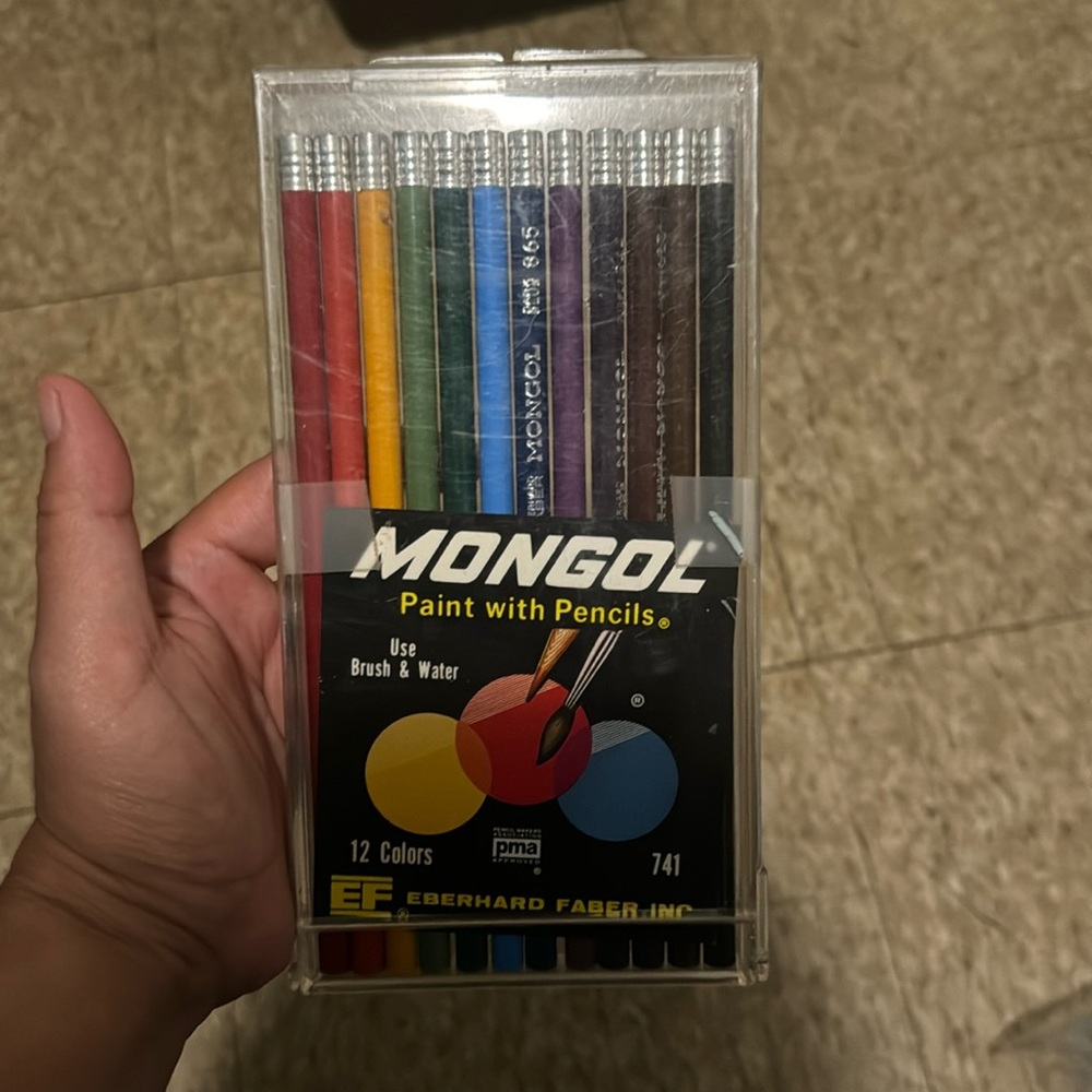 Vintage Mongol Colored Pencils "Paint with Pencils" Assortment 741 12 color